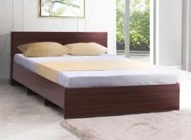 Budget Queen Size Bed - 78"x60" - Walnut (LF-BUDGET-BDQ-WN-S)