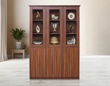 Clover Display Cabinet - Walnut Colour (LF-CLOVER-DC-WN-S)
