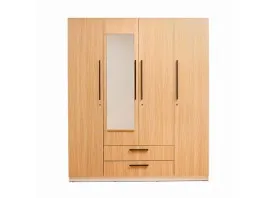 Crest Wardrobe - Sahara Walnut & White (LF-CRES-4WD-SWW-S)