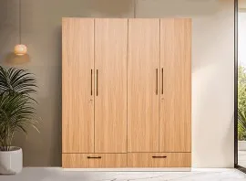Daisy Wardrobe - Sahara Walnut & White (LF-DAISY-4WD-SWW-S)