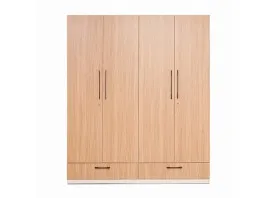 Daisy Wardrobe - Sahara Walnut & White (LF-DAISY-4WD-SWW-S)