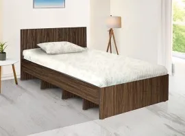 Single Bed 75" x 36" - Dark Walnut Colour (LF-ECOM-BED-75X36-DWN-S)