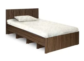 Single Bed 75" x 36" - Dark Walnut Colour (LF-ECOM-BED-75X36-DWN-S)