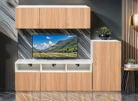 Felix TV Stand - Sahara Walnut & White (LF-FELI-TVS-SWW-S)