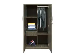 Flash 2 Door Wardrobe - Dark Walnut (LF-FLASH-2WD-DWN-S)