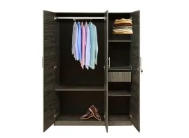 Flash 3 Door Wardrobe - Dark Walnut (LF-FLASH-3WD-DWN-S)
