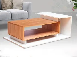 Liya Center Table - White And Saharawalnut (LF-LIYA-CT-SWW-S)