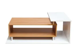 Liya Center Table - White And Saharawalnut (LF-LIYA-CT-SWW-S)