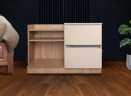 Louvre Bed Side Cupboard - Left Side (LF-LOUVRE-BSC-L-S)