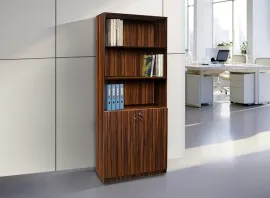 Office Half Door Book Cupboard - Walnut Color (LF-OFI-HDBC-001-WN-S)