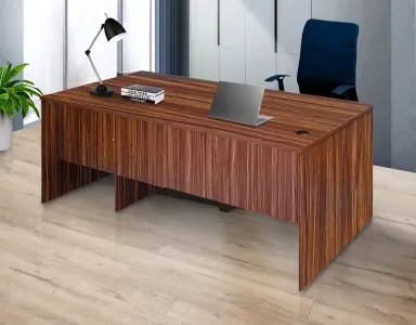 Office Writing Table With Drawer & Cupboard (6 Feet) - Walnut Color (LF-OFI-WT-006-WN-S)