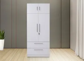 Oregon Wardrobe - LF-ORGN-W4A-WHT - With Inner Drawer