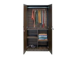 Rover Wardrobe - 2 Door With Mirror - Walnut (LF-ROVER-2DMW-WN-S)