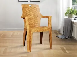 Nilkamal Mystique Plastic Chair - Pear Wood Colour (PF-MYSTIQUE-NKL-PW-S)