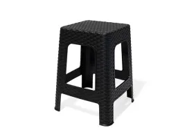 PHOENIX Rattan Plastic Stool - Black (RTN-ST-BL)