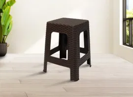 PHOENIX Rattan Plastic Stool - Brown (RTN-ST-BR)