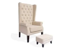 Abbey High Back Wing Chair (Beige) - WF-ABBEY-ACHR-BG-S