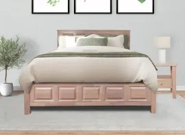 Berlin Queen Size Bed - WF-BERLIN-BDQ-WW-S (Washed White)