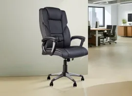 PVC High Back Chair H029-BL-S - Black