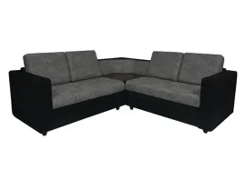Legend Sectional Sofa - Black Base And Dark Grey Cushions
