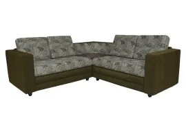 Legend Sectional Sofa - Greenish Base And White And Green Back Cushions