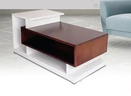 Luna Center Table - White & Brown (WF-LUNA-CT-WHT-S)