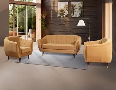 Queen Sofa 3+1+1 - Brown (WF-QUEEN-311-BR-S)