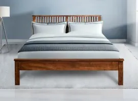 River Queen Size Bed - Light Brown (WF-RIVER-75X60-S)