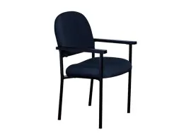 Fabric Visitor Chair With Arm V012 - Black Color