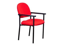 Fabric Visitor Chair With Arm V012 - Red Color