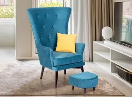 Zen High Back Wing Chair (Blue) - WF-ZEN-ACHR-BU-S