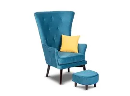 Zen High Back Wing Chair Foot Stool Only (Blue) - WF-ZEN-ST-BU-S