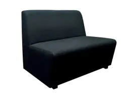 Box Type Double Lobby Chair LBC02 - Black