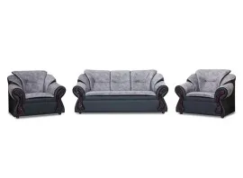 Raid Sofa (Black PVC And Fabric) - WFL-NEW-RAID-BL-S