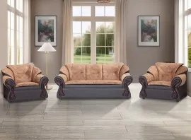 Raid Sofa (Brown PVC And Fabric) - WFL-NEW-RAID-BR-S