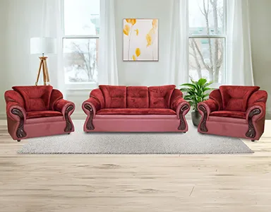 Raid Sofa (Maroon PVC And Fabric) - WFL-NEW-RAID-BL-S