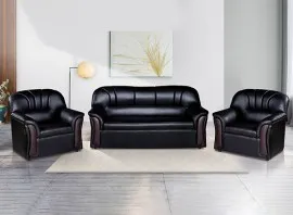 Nobel Sofa - Black PVC (WFL-NOBEL-NEW-BL-S)