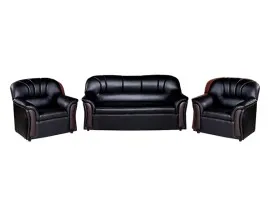 Nobel Sofa - Black PVC (WFL-NOBEL-NEW-BL-S)
