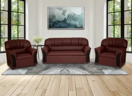 Nobel Sofa - Brown PVC (WFL-NOBEL-NEW-BR-S)
