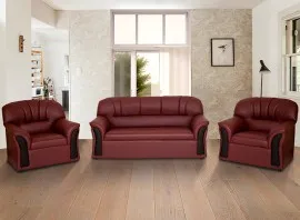 Nobel Sofa - Maroon PVC (WFL-NOBEL-NEW-MR-S)