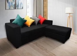 Rio L Sofa With Ottoman - RIO-01 (Black)