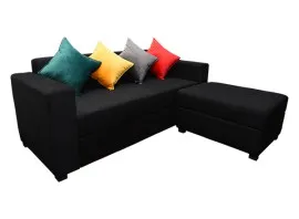 Rio L Sofa With Ottoman - RIO-01 (Black)