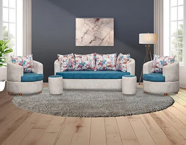 Ritz Sofa (Beige & Blue) - WFL-RITZ-01-S