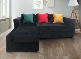 Sydney L Shape Sofa (Black) - WFL-SYDNEY-BL-S