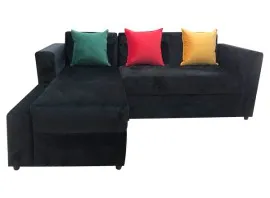 Sydney L Shape Sofa (Black) - WFL-SYDNEY-BL-S