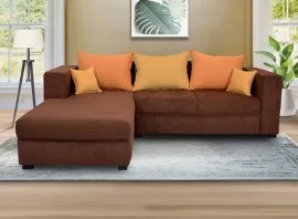 Winter Sectional Sofa - Brown Base And Dark And Light Brown Back Cushions Fabrics