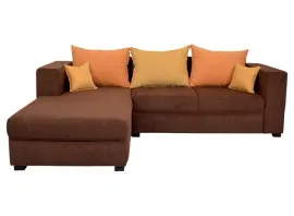 Winter Sectional Sofa - Brown Base And Dark And Light Brown Back Cushions Fabrics