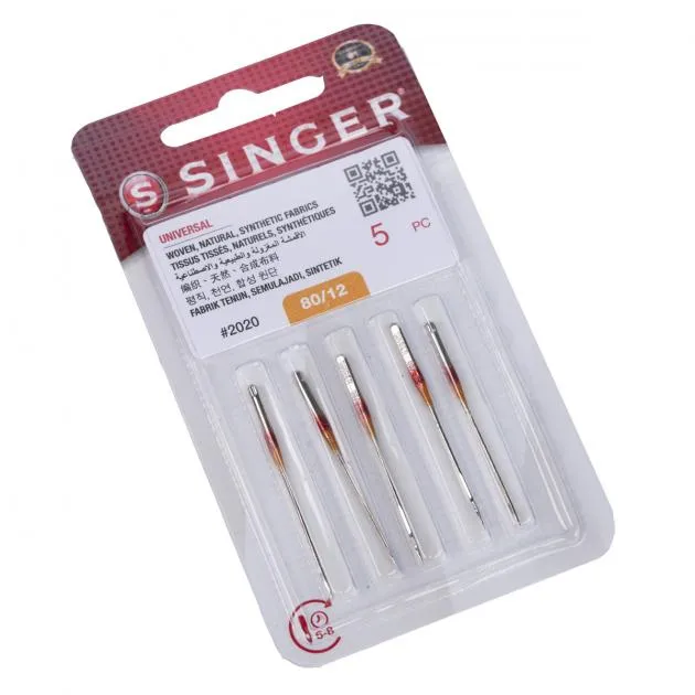 Singer Woven (2020) Sewing Machine Needles, Size 80/12