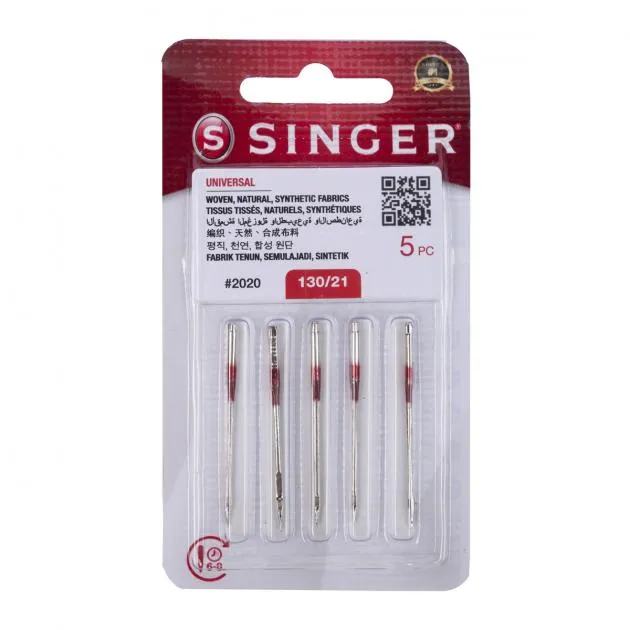 Singer Woven (2020) Sewing Machine Needles, Size 130/21