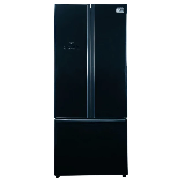 Hitachi Inverter Refrigerator RWB570PBGBK - 3 Door French Bottom Freezer